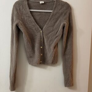Abercrombie & Fitch Fuzzy Brown Cardigan